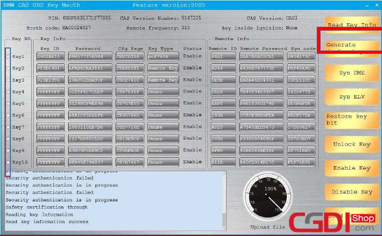 How to Use CGDI BMW Add New Keys for BMW CAS3 System (5)