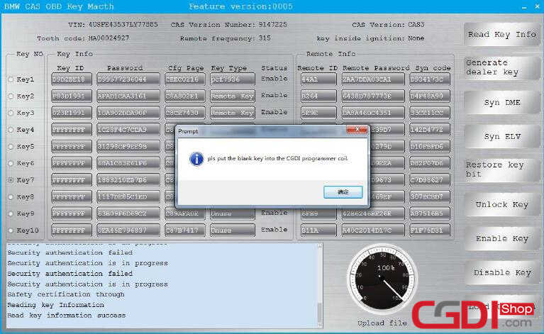 How to Use CGDI BMW Add New Keys for BMW CAS3 System (6)